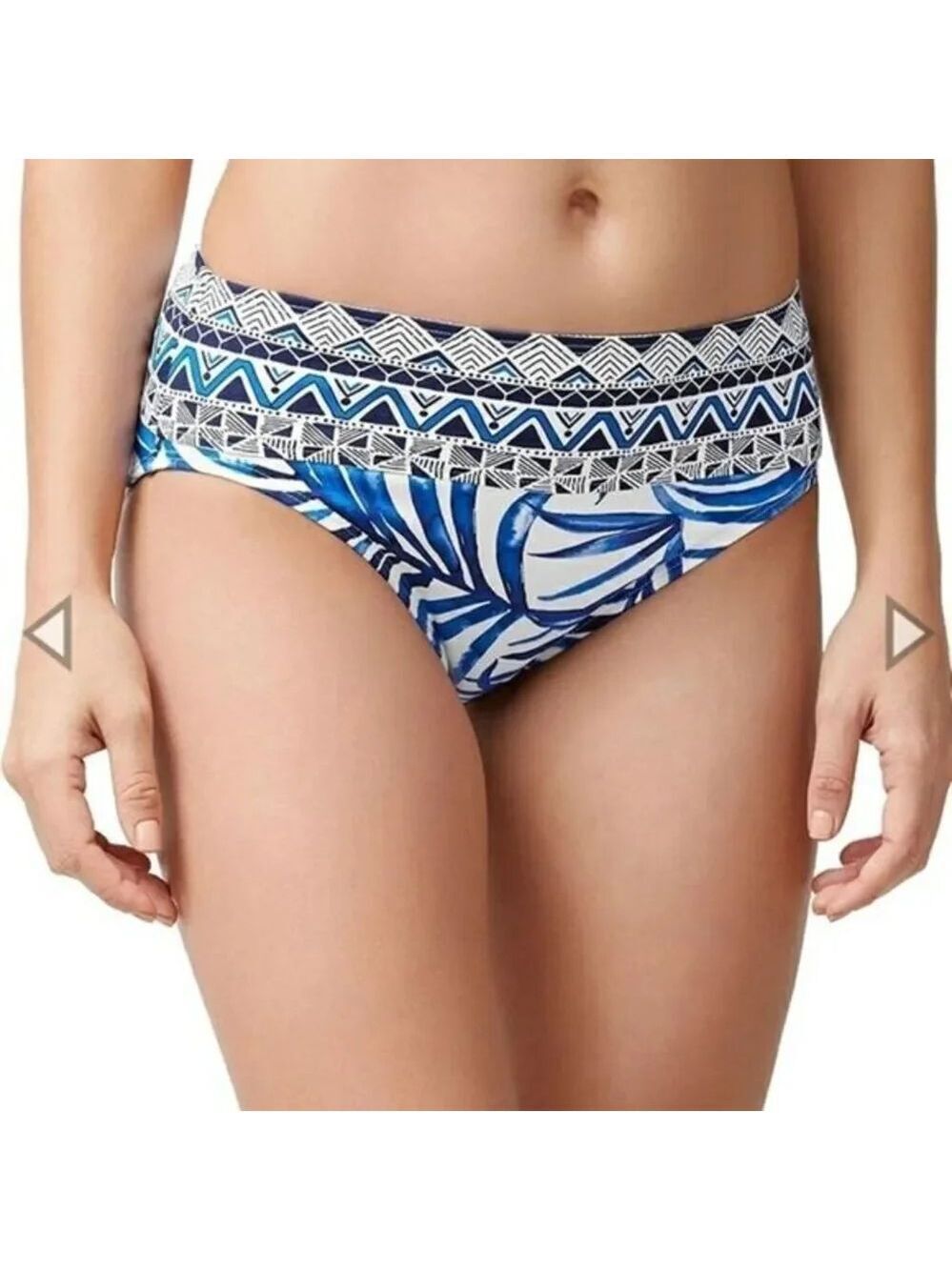 Tommy Bahama Fullfronds Wideband High Waist Bikini Bottom Blue Size XXS NWT